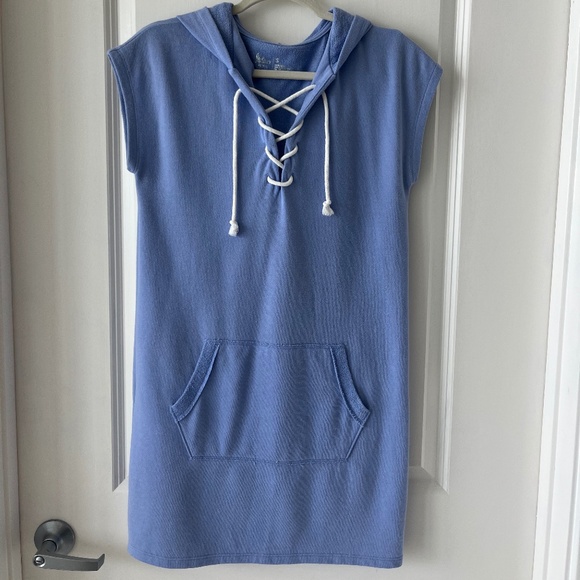 Flirtitude Active Blue Lace-Up Hoodie Dress Size S - Picture 1 of 8